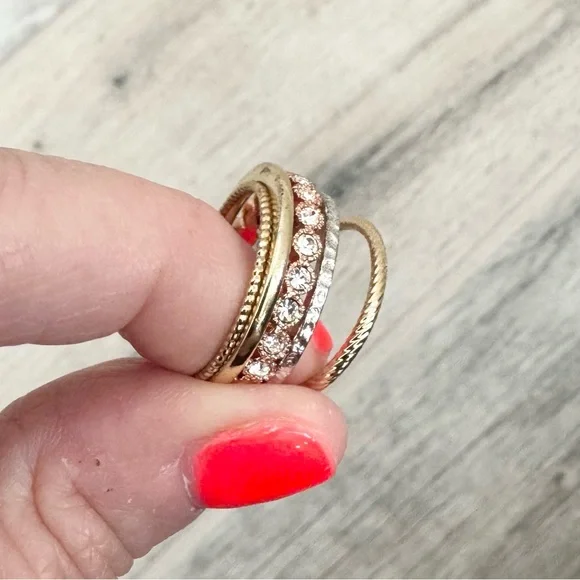 Mixed Metal Stackable Rings - Picture 4 of 6